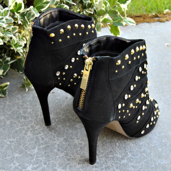 Bebe High Heel Peep Toe Booties with Studs - Picture 8 of 8